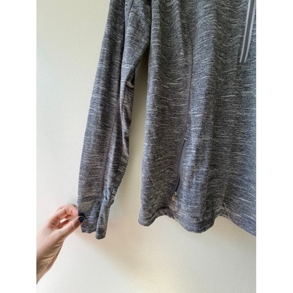 Athleisure Gorpcore Xersion Quarter Zip Pullover Large Grey Space Dye Sporty Top - Picture 4 of 5